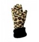 Leopard Fleece 3 Piece Gloves Matching