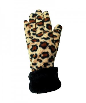 Leopard Fleece 3 Piece Gloves Matching