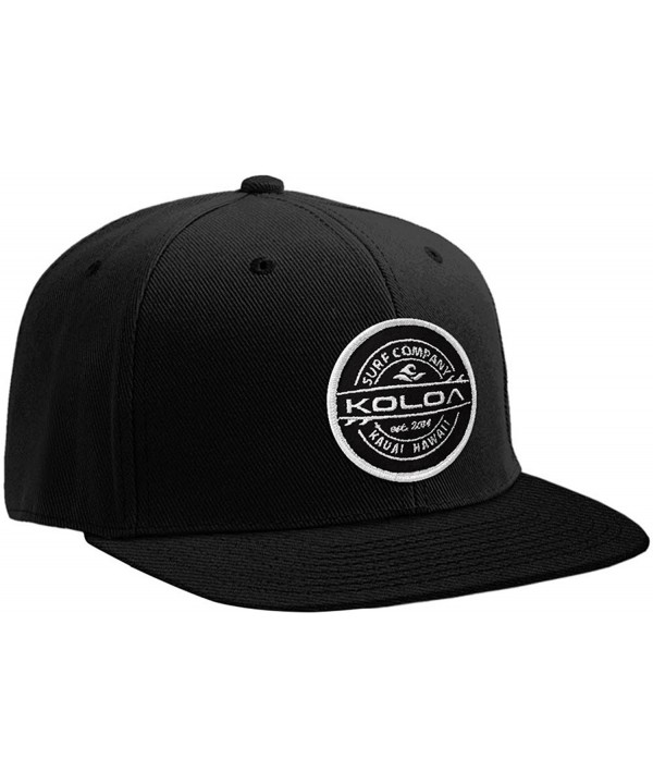 Koloa Surf Thruster Patch Logo Solid Snapback Hats - Black - C617YI0DR0K