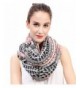 Lina & Lily Boho Elephant Print Women's Infinity Scarf Lightweight - White & Black & Red - C612M13L7UH