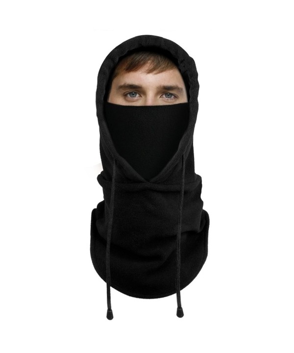 Lonew Balaclava Fleece Hood Heavyweight - Black - C0188HMKOM2