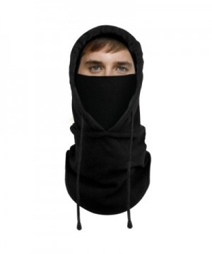 Lonew Balaclava Fleece Hood Heavyweight - Black - C0188HMKOM2