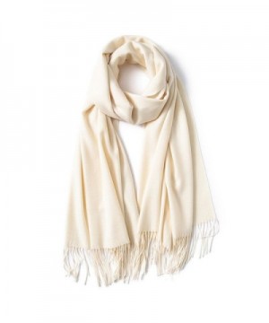 Kinikiss Women's Winter Scarf Soft Warm Long Ladies Wrap Shawl In Solid Color - Beige - CM187ILSK43