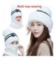 Windproof Neck Warmer Ski Face Mask Fleece Hat Balaclava Beanies 3-In-1 Women - White - CX187LK8YQU