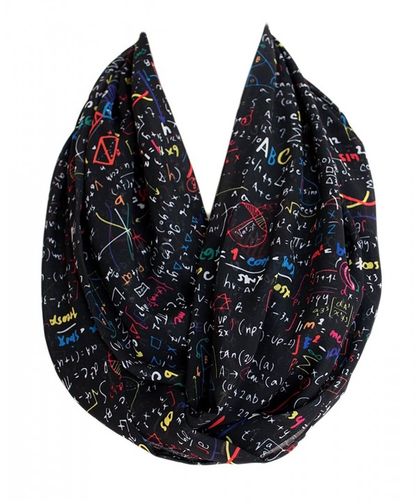 Etwoa's Mathematic Education Infinity Scarf Circle Loop Tube Scarf - Black - CT186TEME86