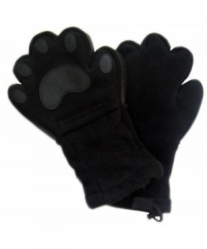 BearHands ThinsulateTM Fleece Mittens - with handy flap! (Adult) - Black - C311O520WGX