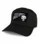 Armycrew XXL Oversize Black White Punisher USA Flag Patch Solid Baseball Cap - Black - C21804LRELI