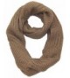 Best Winter Hats Solid Color Garter&Broken Rib Stitch Knit Infinity Scarf (One Size) - Brown - CZ11QDRQTMJ