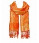 Fashion Lightweight Floral Fashion Lace Fringe Scarf Wrap Pashmina Shawl wrap Stole for Women - Orange - CM184XWZI6H