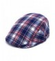 RICHTOER newsboy Cap Beret Men Women Flat Caps Summer Cotton Plaid Hat Outdoors - Blue - CV1870KM6AK