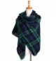 Women's Oversized Plaid Blanket Scarf Checked Warm Tartan Pashmina Wrap Shawl - Green - CU18646I99U