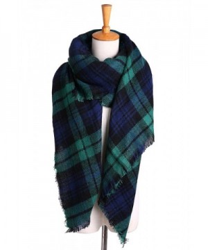 Womens Oversized Blanket Checked Pashmina in Cold Weather Scarves & Wraps