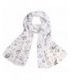 Yonger Women's Music Note Print Chiffon Long Scarf Wrap Shawls - white - CY11QEIEHYT