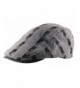 Men's Flat Cap Hat Cheviot Stripe Pre Curved Lined Gatsby Golf Newsboy Wool Mix - Grey and Black - CI12O5915KI