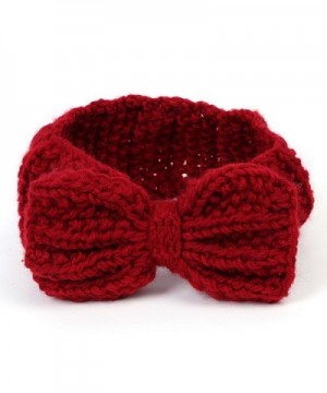 Sporealth Winter Bow Knitted Headband Cable Headband - Wine - CS12OBK1IFC