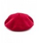 JOOWEN Women's Vintage Plain Beret Hat Girls Wool Warm Beanie Cap - Red - CC12NAYS5I7