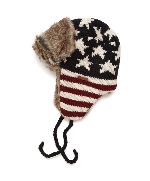 DeLux Heritage Collection Americana Flag Trapper Hat - C612O2TDWKI