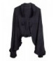 Debra Weitzner Women's Cashmere-feel Knit Shawl Cape with Ruffled Trim - Black - CU12BTCWISV