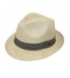 Dorfman Pacific Men's Toyo Straw Fedora With Ribbon Band - Natural - C017YD2E7HK