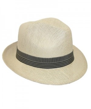 Dorfman Pacific Fedora Ribbon Natural