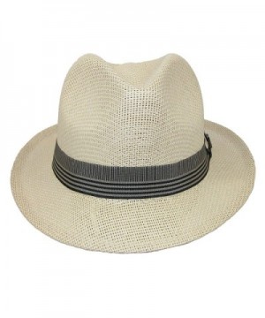 Dorfman Pacific Fedora Ribbon Natural in Men's Fedoras