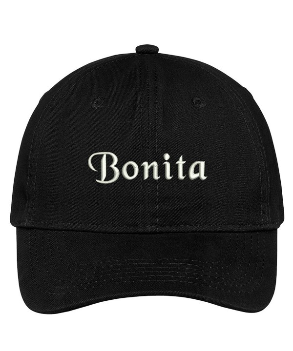 Trendy Apparel Shop Bonita Embroidered 100% Quality Brushed Cotton Baseball Cap - Black - CG17YDS8ZKR