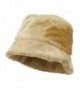 Faux Fur Large Brim Bucket Hat - Beige - C711NY3CBD1