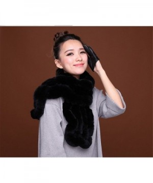 Flower Brim Rabbit Scarf black