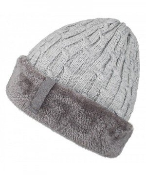 Spikerking Mens Knitting Caps Winter Hats Beanie Skull Hat With Thick Lining - Gray - CM187HY9IKQ