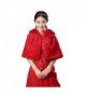 ShangShangXi Women's Faux Fur Wrap Cape Stole Shawl Bolero Jacket Coat For Wedding - Red - C1186DKZEMW