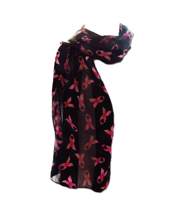 New Company Womens Breast Cancer Awareness Pink Ribbon Scarf &ETH One Size - Black - C111FTFU3TB
