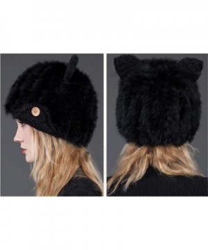 Roffatide Fluffy Imitation Knitted Windproof in Women's Skullies & Beanies