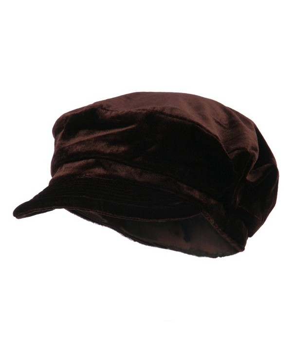 Women's Sergeant Velvet Cabbie Cap - Brown - CH11NY3IL9T