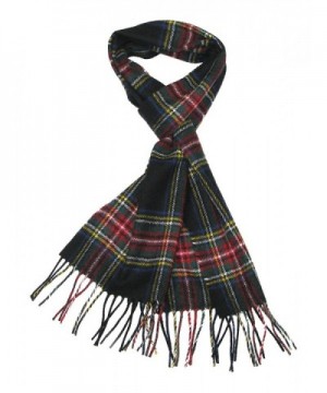 Lovarzi Men's & Women's Wool Tartan Scarf - Winter Scarves - Made in Scotland - Black Stewart - CM1165QZO33