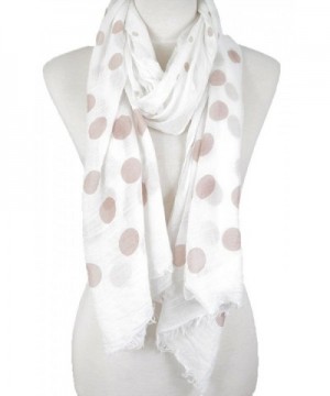 Polka Dot Scarf with Raw Edge scarf- summer scarf- peach scarf - Tan - CX18220RI63