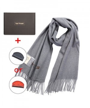 Super Women Solid Cashmere Scarf - Light Gray - CZ188ZDUWXW