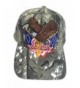 Aesthetinc Patriotic Embroidered American Eagle Clutching Double Flags Baseball Cap - Hunter Camo - CP12CKFD8IZ