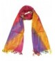 Lovarzi Women's Luxurious Silk Scarf - Colourful paisley pashmina scarves ladies - Fuschia Rainbow - CB116NTP013