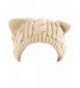 Persun Women Cat Ears Knit Beanie Hat - Beige - CT11S851G0J