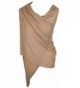 Ladies Jersey Scarf Wrap Stole Warm Soft Stretchy - Beige - CT12MY1BI6X