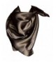 Elegant Large Silk Feel Solid Color Satin Square Scarf Wrap 36" by 36" - Black - CL12NUKF2LQ