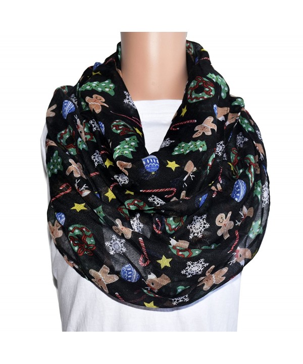 TOOTO Merry Christmas Sheer Lightweight Scarf Print Shawl For Christmas Season - Infinity Scarf - CQ188Y9HCT3