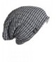 Z&s Chic Men Stripe Long Slouchy Knit Beanie Winter Hat B5011 - Light Gray - CM1262WLO33