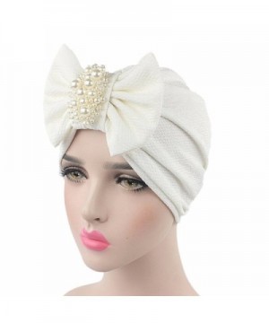 Raylans Womens Bowknot Turban Headwear Puggaree - White - CX12NA0V32H