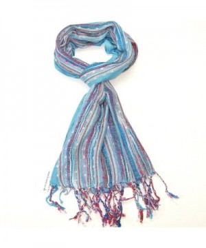 Lovarzi Women's Colourful Scarf - Versatile and dazzling scarf for women - Turquoise Blue - CT116MS07GD
