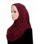 Khatib Jersey Cotton Hijab Easy Instant Headscarf Wrap - Maroon - C117YCRGCWT