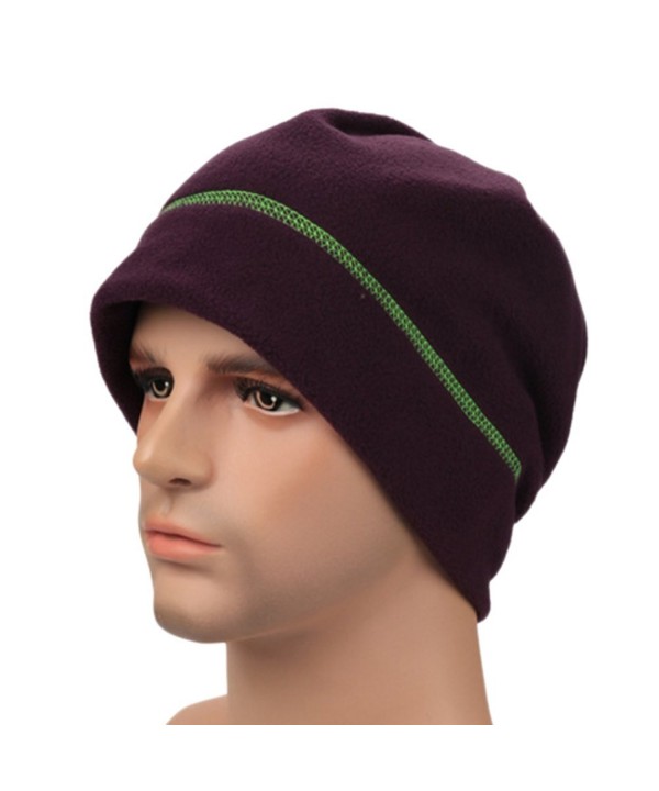 Unisex Winter Warm Fleece Lightweigh Headcovering Cap For Cancer Patients Hair Loss - Purple - CG186OQN8SL