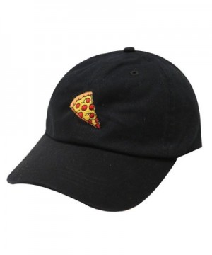 City Hunter C104 Pepperoni Pizza Cotton Baseball Dad Caps 14 Colors - Black - CO12LLUVUCV