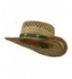 Gambler Straw Hat with Palm Tree Band - Natural - C711ND5G89D