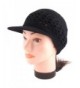 Visor Brim Knit Kufi Hat - Koopy Cap - Crochet Beanie with Brim - Black - CG119N8DFYF